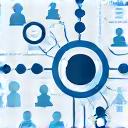 Network of interconnected social media icons